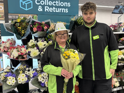 Suzanne Dale and her grandson Kieran from Asda Benton